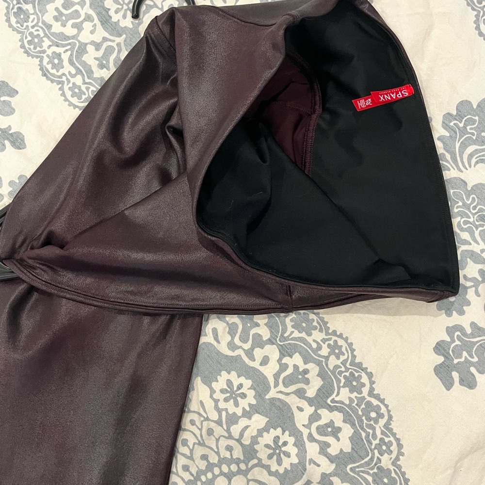 Faux Leather Spanx - Wine- NWOT